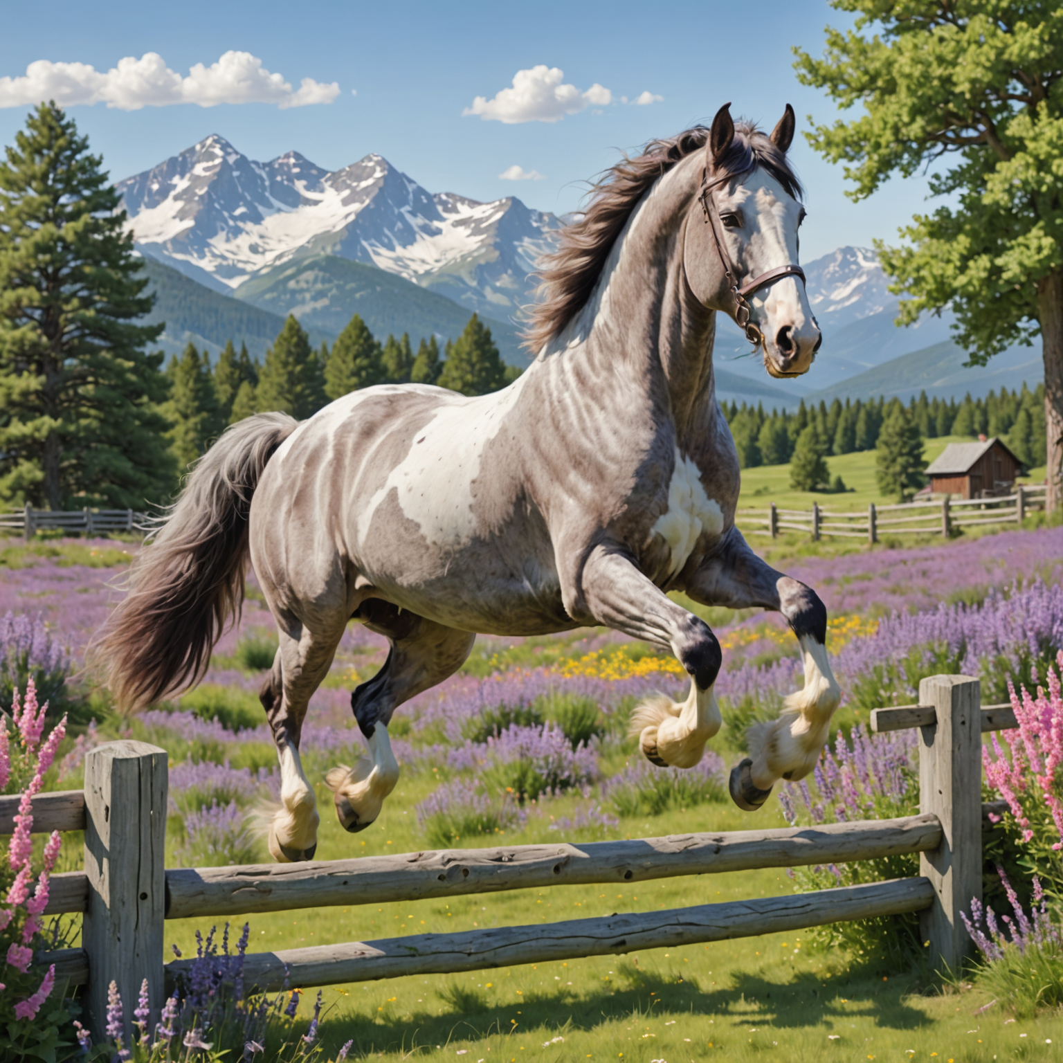 Clydesdale jumps over