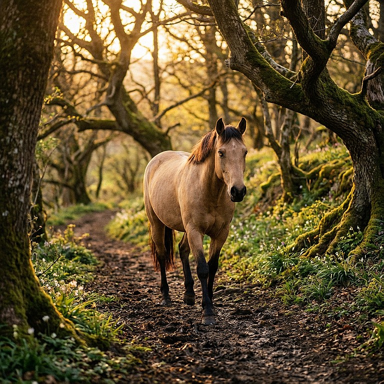 Walking along the forest
