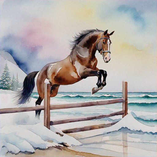 Watercolor of a Hanoverian